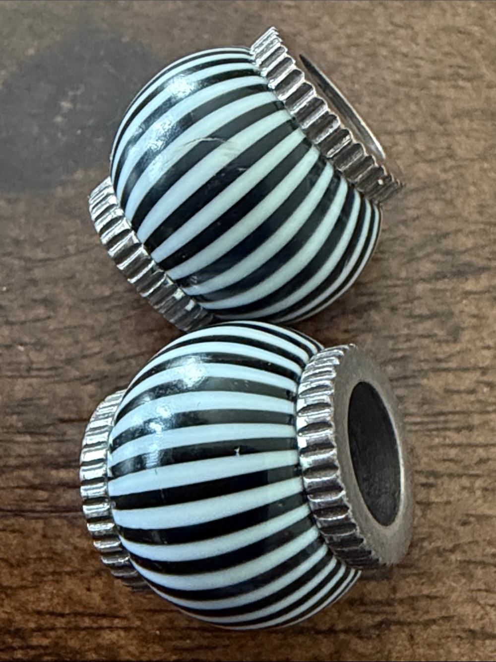 Brighton Charms RETIRED Black White Striped Jewelry Fashion Bracelet Necklace